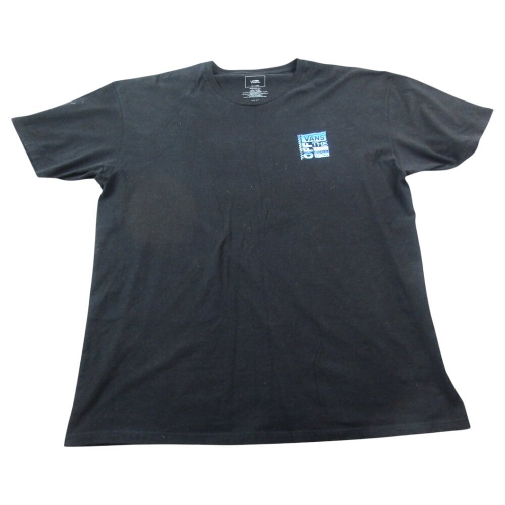 VANS Off The Wall Tee Shirt Mens 2XL Black Classic Fit Short Sleeve Crew Neck